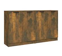 vidaXL 2× Buffets Armoires Latérales de Salle de Séjour Armoires de Rangement Meubles de Rangement Chêne Fumé 60x30x70 cm Bois d'Ingénierie