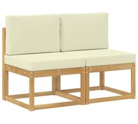 vidaXL : 2 canapés d'extérieur, bois massif d'acacia, couleur blanche