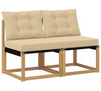 vidaXL : 2 canapés d'extérieur, bois massif d'acacia et tissu Textilene