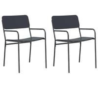 vidaXL Chaises de jardin, lot de 2, anthracite, 51 x 55 x 81 cm, acier