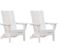 vidaXL : 2 chaises de jardin, blanches, en polyéthylène