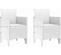 vidaXL : 2 chaises de jardin, blanches, en polypropylène