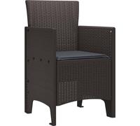 vidaXL : 2 chaises de jardin, couleur marron, en polypropylène