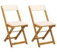 vidaXL - 2 chaises de jardin de style bistrot, couleur crème