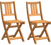 vidaXL Chaises de bistrot d'extérieur Bois massif d'acacia avec coussins Lot de 2