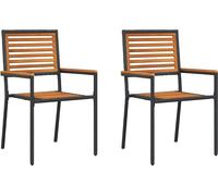 vidaXL Chaises de jardin empilables - lot de 2 en poly rotin marron et noir 54×56×90 cm