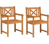vidaXL Chaises de jardin, lot de 2, bois d'acacia massif naturel