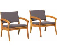 vidaXL - 2 chaises de jardin en bois d'acacia massif, finition huile naturelle