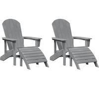 vidaXL Chaise de jardin, lot de 2, gris clair, 83 x 74 x 92 cm, polyéthylène