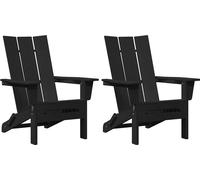 vidaXL : 2 chaises de jardin, noir, en polyéthylène