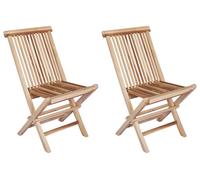vidaXL : 2 chaises de jardin pliantes, bois massif teck, couleur naturelle