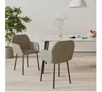 vidaXL Chaises de salle à manger 344701 – Lot de 2, Gris, H. 76 cm
