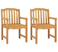 vidaXL : 2 chaises en bois massif d'acacia, sculptées à la main, de style "rose"