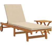 vidaXL Chaise longue 1 personne 2 pièces Marron Bois massif Acacia