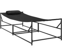 vidaXL Chaise longue de jardin 2 pcs Noir Acier revêtu par poudre