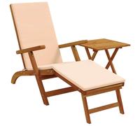 vidaXL : 2 chaises longues inclinables et pliables, en bois d'acacia massif