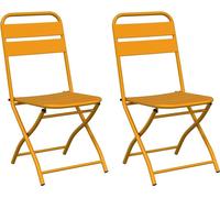 vidaXL Chaises de jardin pliantes – Lot de 2, couleur moutarde, 42 x 52 x 82 cm