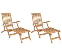 vidaXL : 2 chaises pliantes en bois massif teck, couleur naturelle