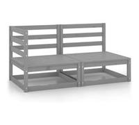 vidaXL Ensemble salon de jardin 2 pièces pin massif gris