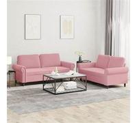 vidaXL 2-delige Loungeset met kussens fluweel roze3202213 Rose G