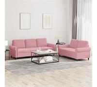 vidaXL 2-delige Loungeset met kussens fluweel roze3202253 Rose G