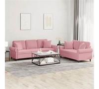 VidaXL Ensemble de Canapés 2 pcs - Rose Velours