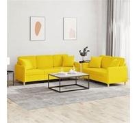 vidaXL Ensemble de canapés 2 pcs - Jaune clair