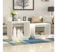 vidaXL Tables basses gigognes 2 pcs Blanc Bois de pin massif