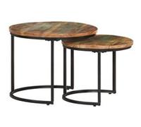 vidaXL Tables gigognes 2 pièces bois de récupération massif Marron
