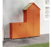 vidaXL 2-delige Tuinschuurset massief grenenhout bruin172249 Marron G
