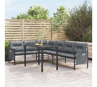 vidaXL – Salon de jardin 2 pièces – Acier anthracite