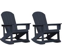 vidaXL - 2 fauteuils à bascule de style Adirondack, bleu marine, en HDPE
