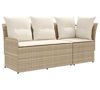 vidaXL : 2 fauteuils de jardin et un canapé d'angle, en résine tressée, beige et crème