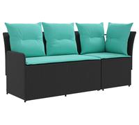 vidaXL : 2 fauteuils de jardin et un canapé d'angle, en résine tressée, noir et turquoise