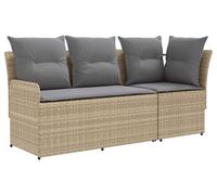 vidaXL : 2 fauteuils de jardin et un canapé d'angle, en résine tressée PE, beige et gris clair