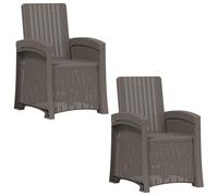 vidaXL : 2 fauteuils de jardin, style rotin, couleur gris clair, en plastique PP