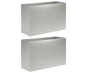 vidaXL - 2 jardinières pour l'extérieur, argent, 80 x 30 x 50 cm, en acier inoxydable