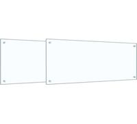 vidaXL : 2 panneaux de protection pour cuisine, transparents, 100 x 40 cm, en verre trempé