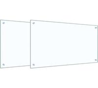 vidaXL : 2 panneaux de protection pour cuisine, transparents, 90 x 50 cm, en verre trempé
