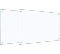 vidaXL : 2 panneaux de protection pour cuisine, transparents, 90 x 60 cm, en verre trempé