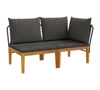 vidaXL : Ensemble de salon de jardin pour 2 personnes avec coussins, en bois d'acacia massif et corde