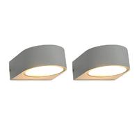 vidaXL 2 pcs Appliques murales d'extérieur 1 W Blanc Rond
