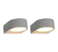 vidaXL 2 pcs Appliques murales d'extérieur 1 W Blanc Rond