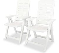 vidaXL Chaises de jardin réglables 2 pcs. Plastique blanc