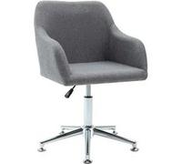 vidaXL 2 pcs Chaises pivotantes de salle à manger Gris clair Tissu Gris clair G