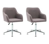 vidaXL 2 pcs Chaises pivotantes de salle à manger Taupe Tissu Taupe G