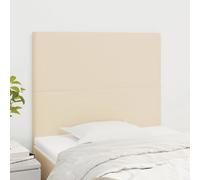 vidaXL Tête de Lit Meubles de Chambre à Coucher Accessoires de Lit Simple Têtes de Cadre de Lit Intérieur Crème 100x5x118/128 cm Tissu