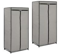 vidaXL 2 pcs Garde-robes Gris 75x50x160 cm