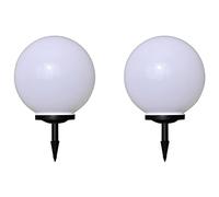 vidaXL Lampes d'allée solaires LED 40 cm – Lot de 2 avec piquet de terre