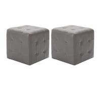 vidaXL Poufs Tabouret cube 2 pièces 30 x 30 x 30 cm Gris Similicuir